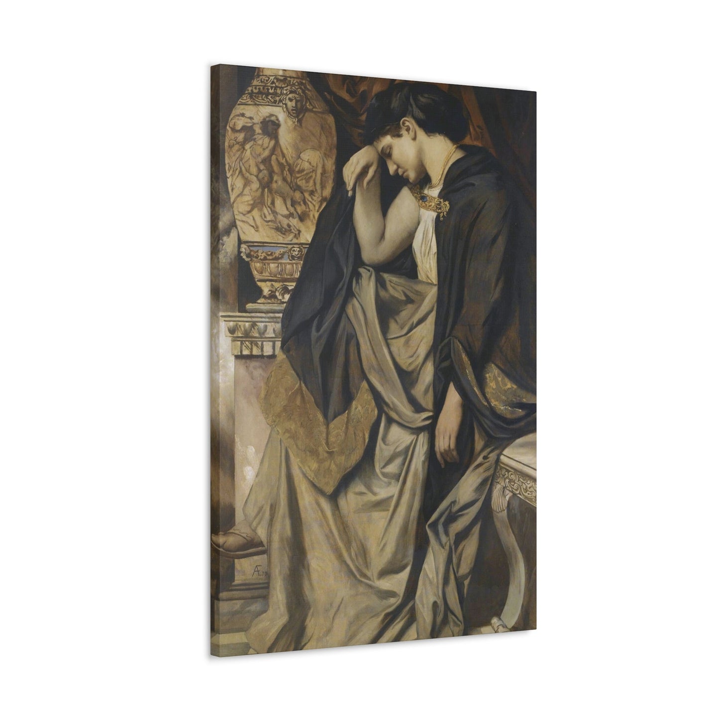 Anselm Feuerbach (1829-1880) Medea an der Urne 1873 - Canvas Wall Art-The Sticker Space