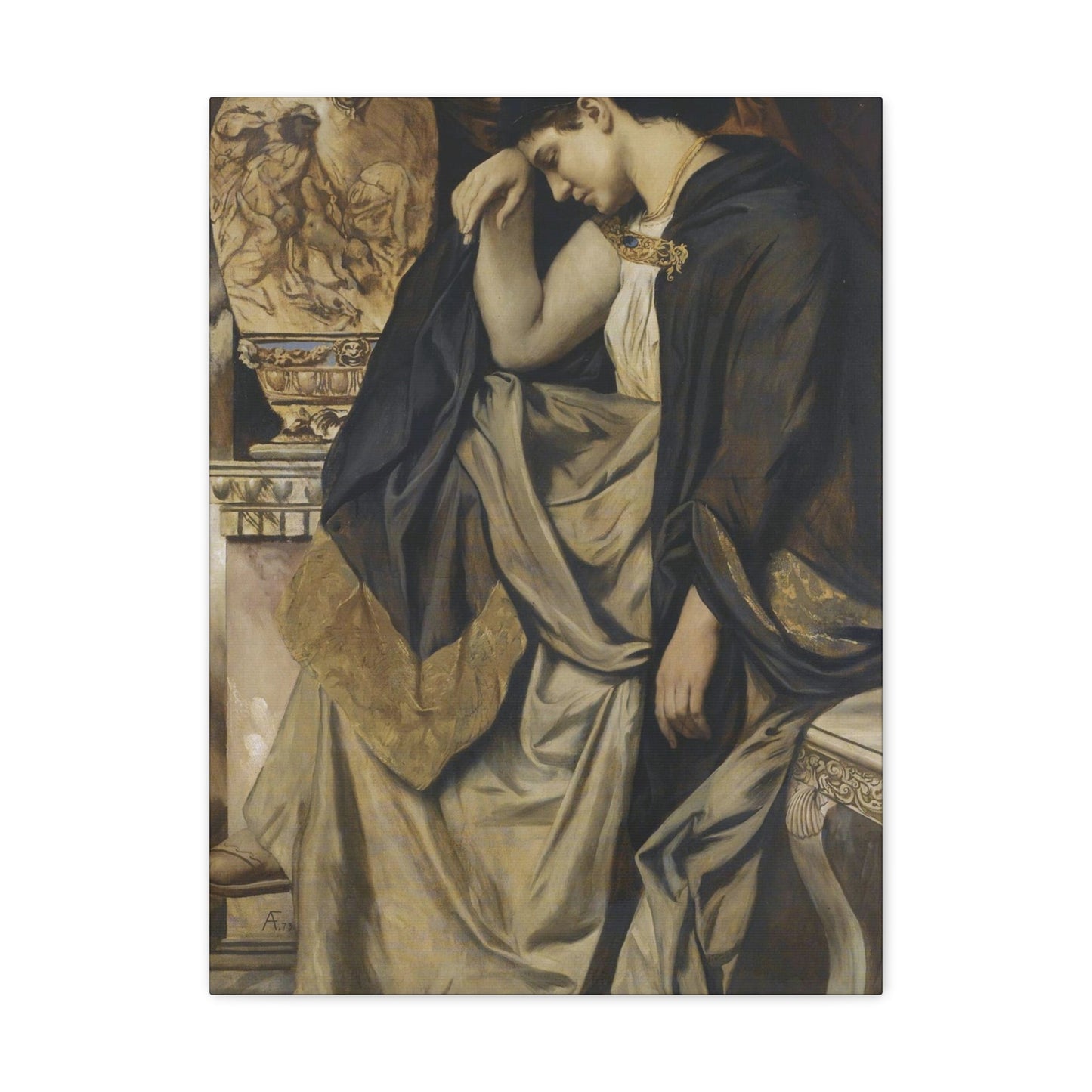 Anselm Feuerbach (1829-1880) Medea an der Urne 1873 - Canvas Wall Art-18″ x 24″-The Sticker Space