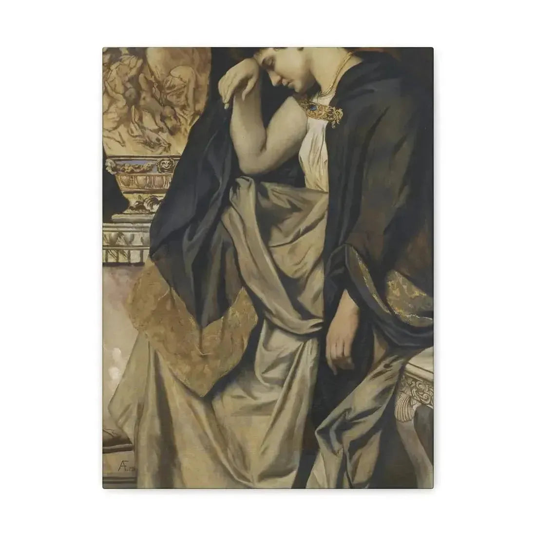 Anselm Feuerbach (1829-1880) Medea an der Urne 1873 - Canvas Wall Art - The Sticker Space