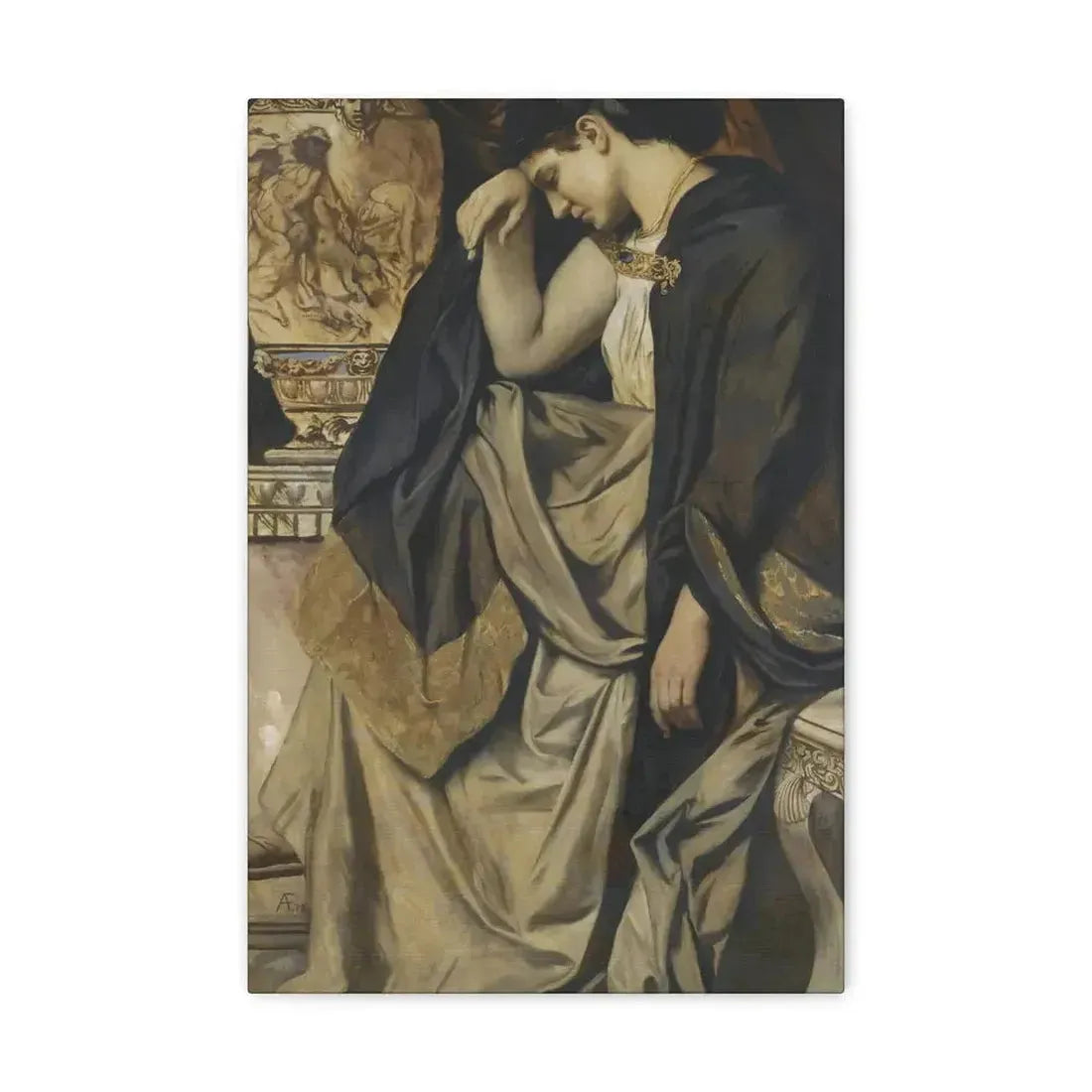 Anselm Feuerbach (1829-1880) Medea an der Urne 1873 - Canvas Wall Art - The Sticker Space
