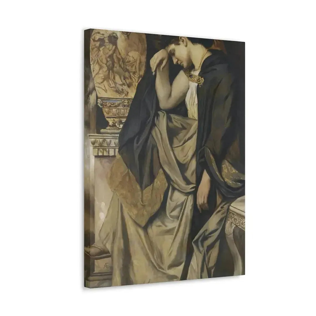 Anselm Feuerbach (1829-1880) Medea an der Urne 1873 - Canvas Wall Art - The Sticker Space