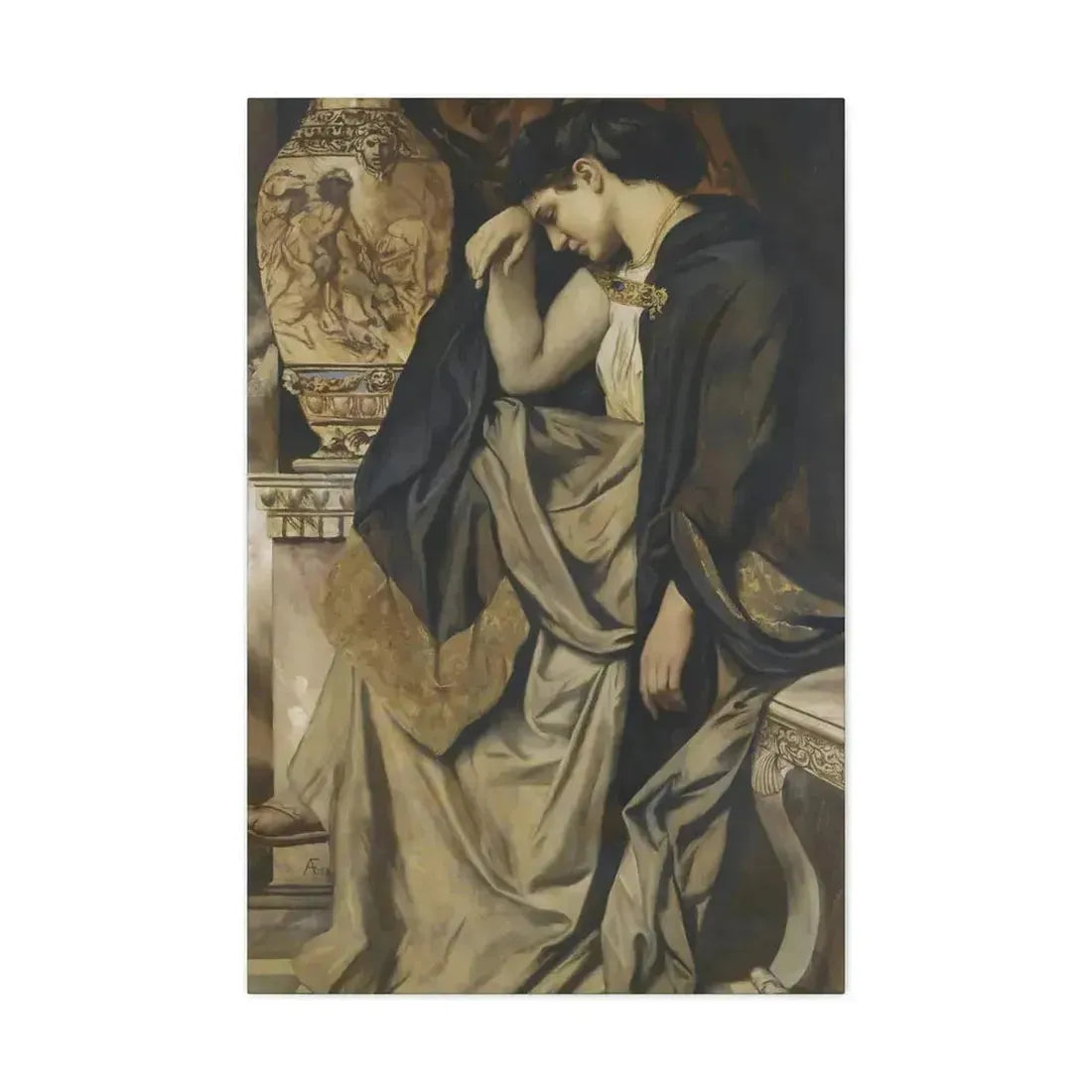 Anselm Feuerbach (1829-1880) Medea an der Urne 1873 - Canvas Wall Art - The Sticker Space