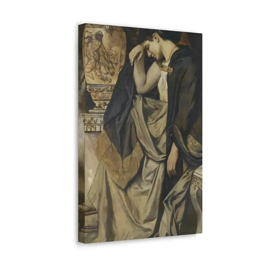 Anselm Feuerbach (1829-1880) Medea an der Urne 1873 - Canvas Wall Art - The Sticker Space