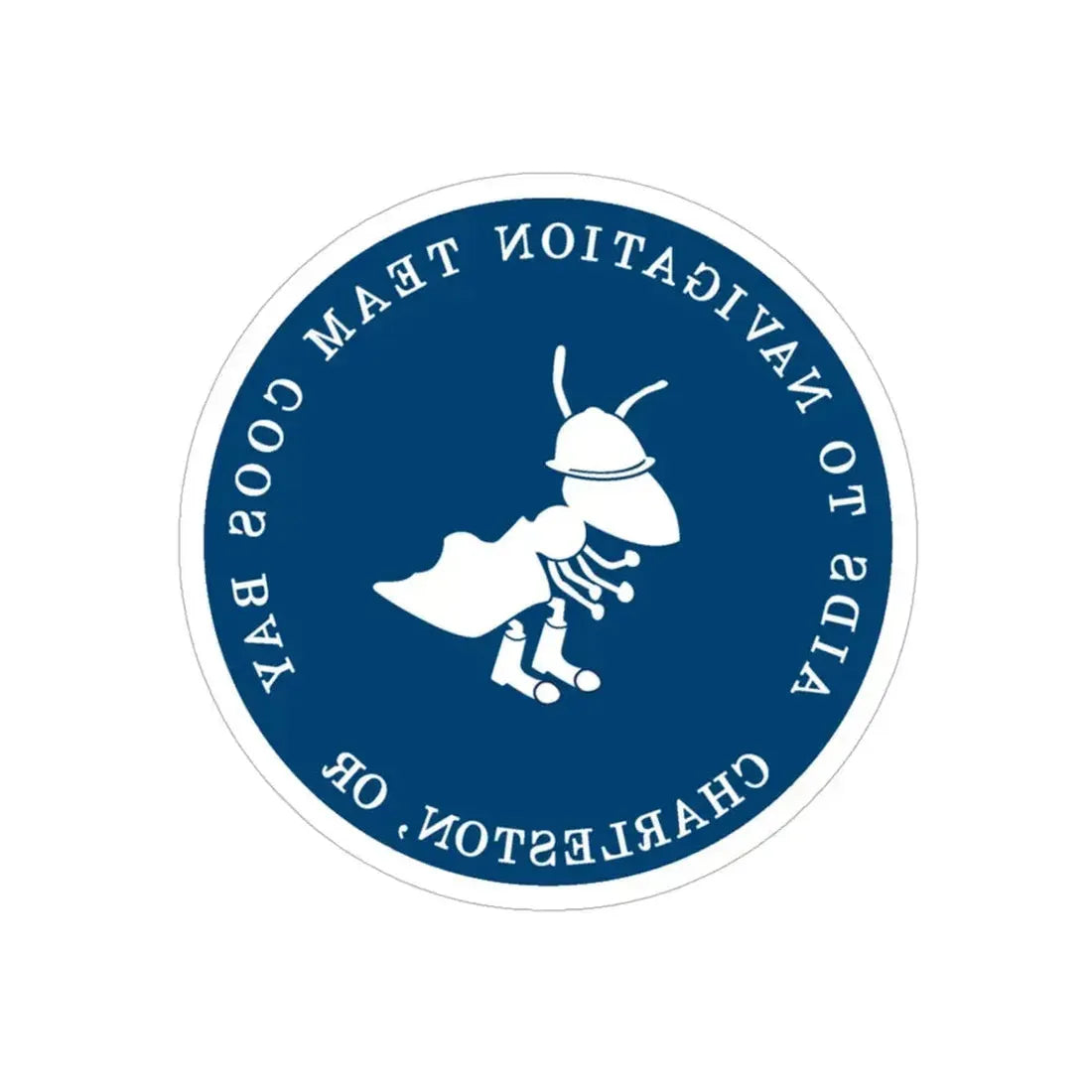 ANT Coos Bay Charleston OR (U.S. Coast Guard) REVERSE PRINT Transparent Die-Cut STICKER 5 Inch Die-Cut Transparent - The Sticker Space