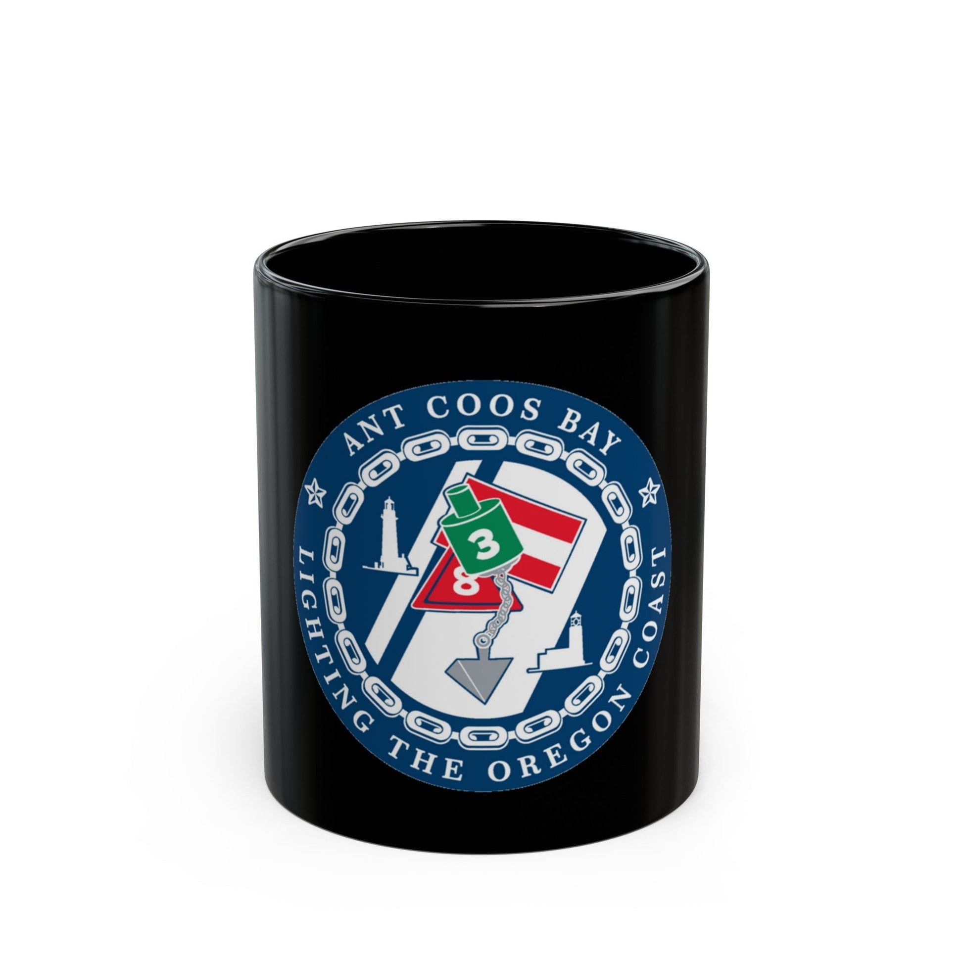 ANT Coos Bay Oregon (U.S. Coast Guard) Black Coffee Mug-11oz-The Sticker Space