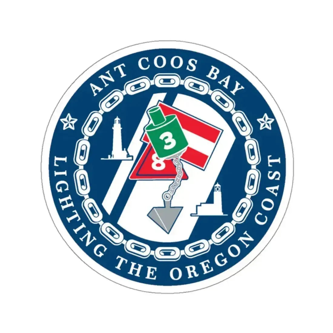 ANT Coos Bay Oregon (U.S. Coast Guard) STICKER Vinyl Kiss-Cut Decal 3 Inch White - The Sticker Space
