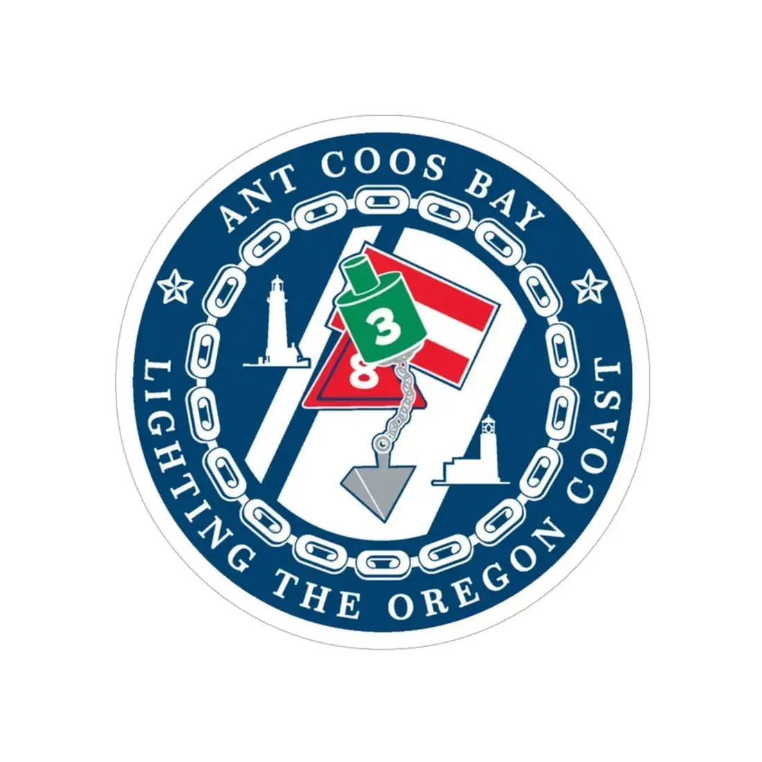 ANT Coos Bay Oregon (U.S. Coast Guard) Transparent STICKER Die-Cut Vinyl Decal 5 Inch - The Sticker Space
