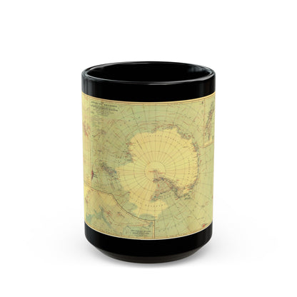 Antarctic Regions (1932) (Map) Black Coffee Mug-15oz-The Sticker Space