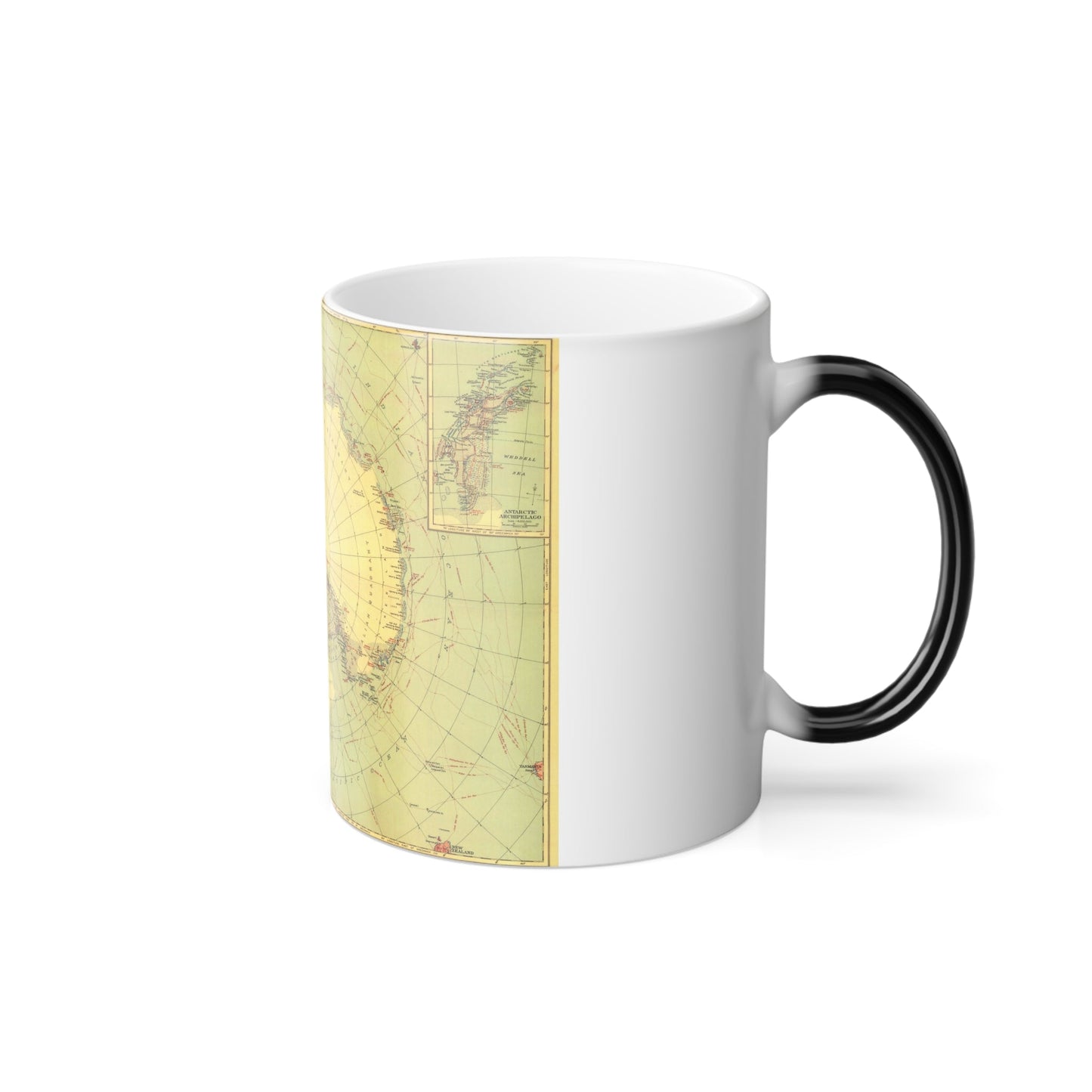 Antarctic Regions (1932) (Map) Color Changing Mug 11oz-11oz-The Sticker Space