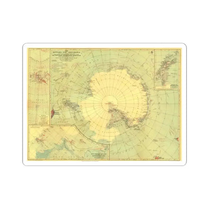 Antarctic Regions (1932) (Map) STICKER Vinyl Kiss-Cut Decal 2 Inch White - The Sticker Space