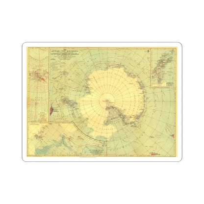 Antarctic Regions (1932) (Map) STICKER Vinyl Kiss-Cut Decal 4 Inch White - The Sticker Space