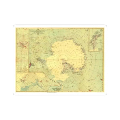 Antarctic Regions (1932) (Map) STICKER Vinyl Kiss-Cut Decal 6 Inch White - The Sticker Space