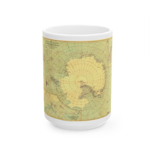 Antarctic Regions (1932) (Map) White Coffee Mug-15oz-The Sticker Space