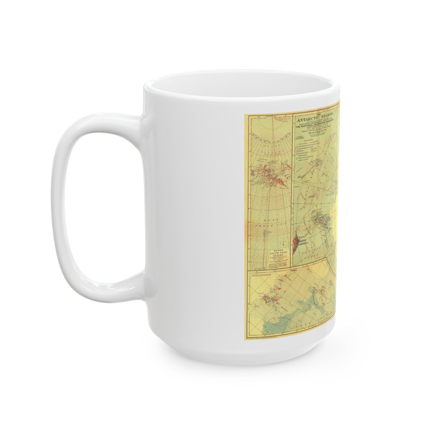 Antarctic Regions (1932) (Map) White Coffee Mug-The Sticker Space