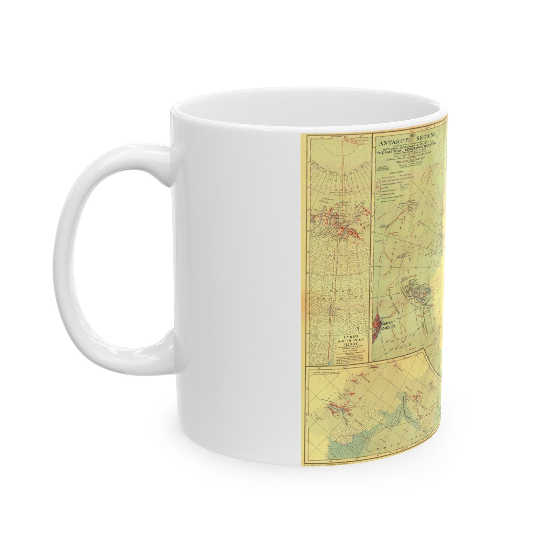 Antarctic Regions (1932) (Map) White Coffee Mug-The Sticker Space