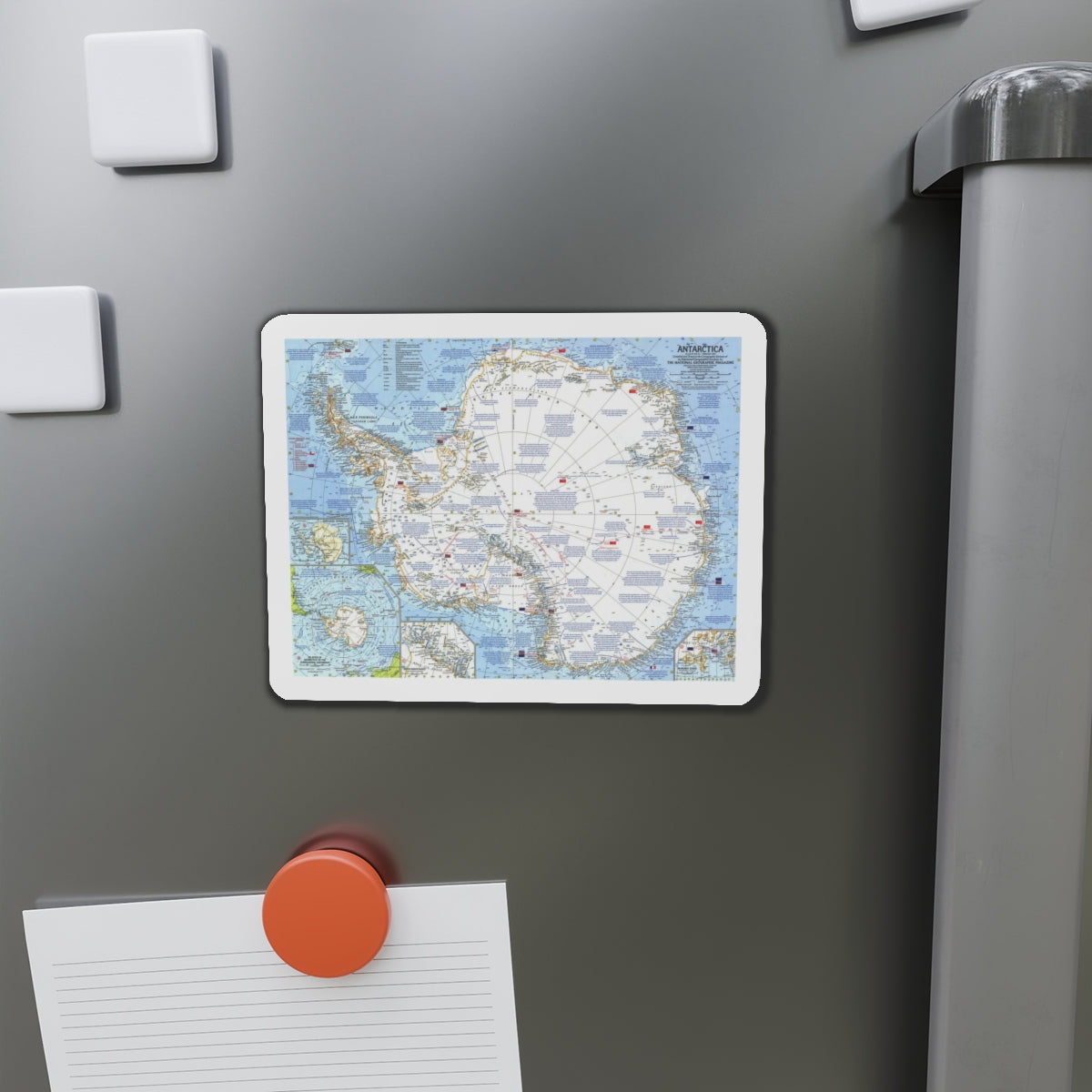 Antarctica (1963) (Map) Refrigerator Magnet-The Sticker Space