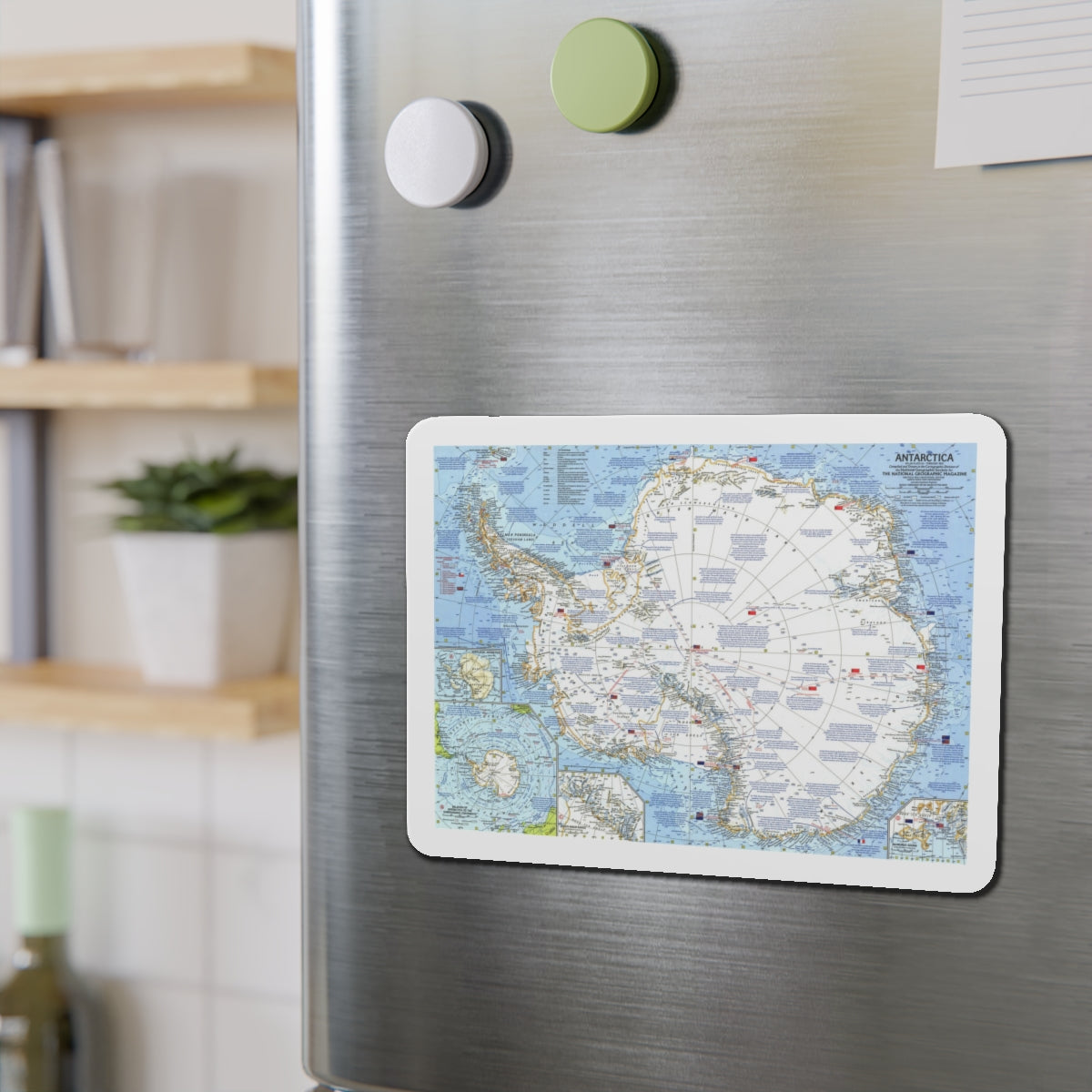 Antarctica (1963) (Map) Refrigerator Magnet-The Sticker Space