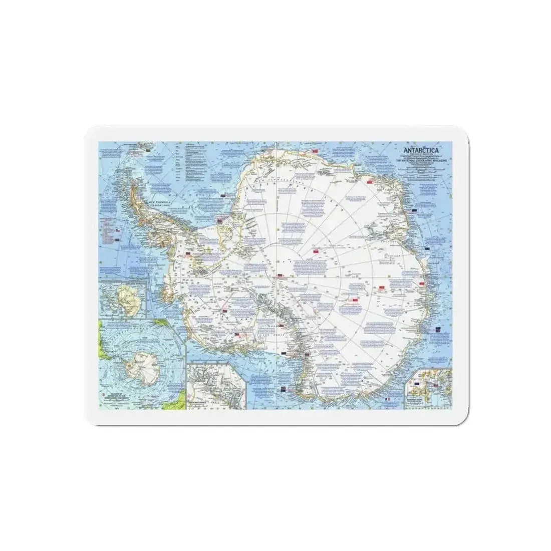 Antarctica (1963) (Map) Refrigerator Magnet - The Sticker Space