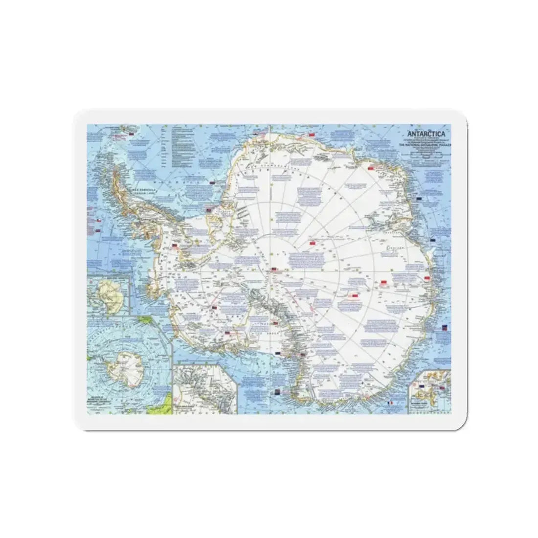 Antarctica (1963) (Map) Refrigerator Magnet - The Sticker Space