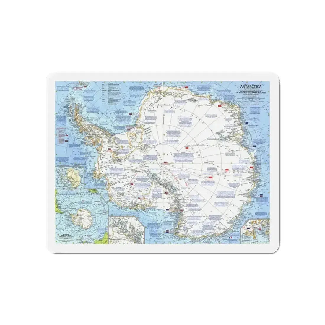 Antarctica (1963) (Map) Refrigerator Magnet - The Sticker Space