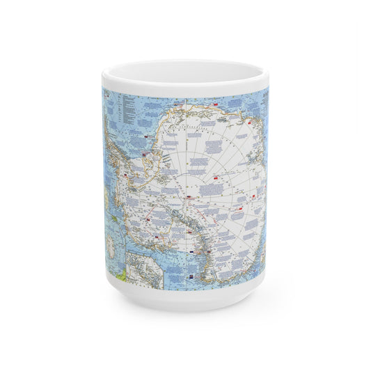 Antarctica (1963) (Map) White Coffee Mug-15oz-The Sticker Space