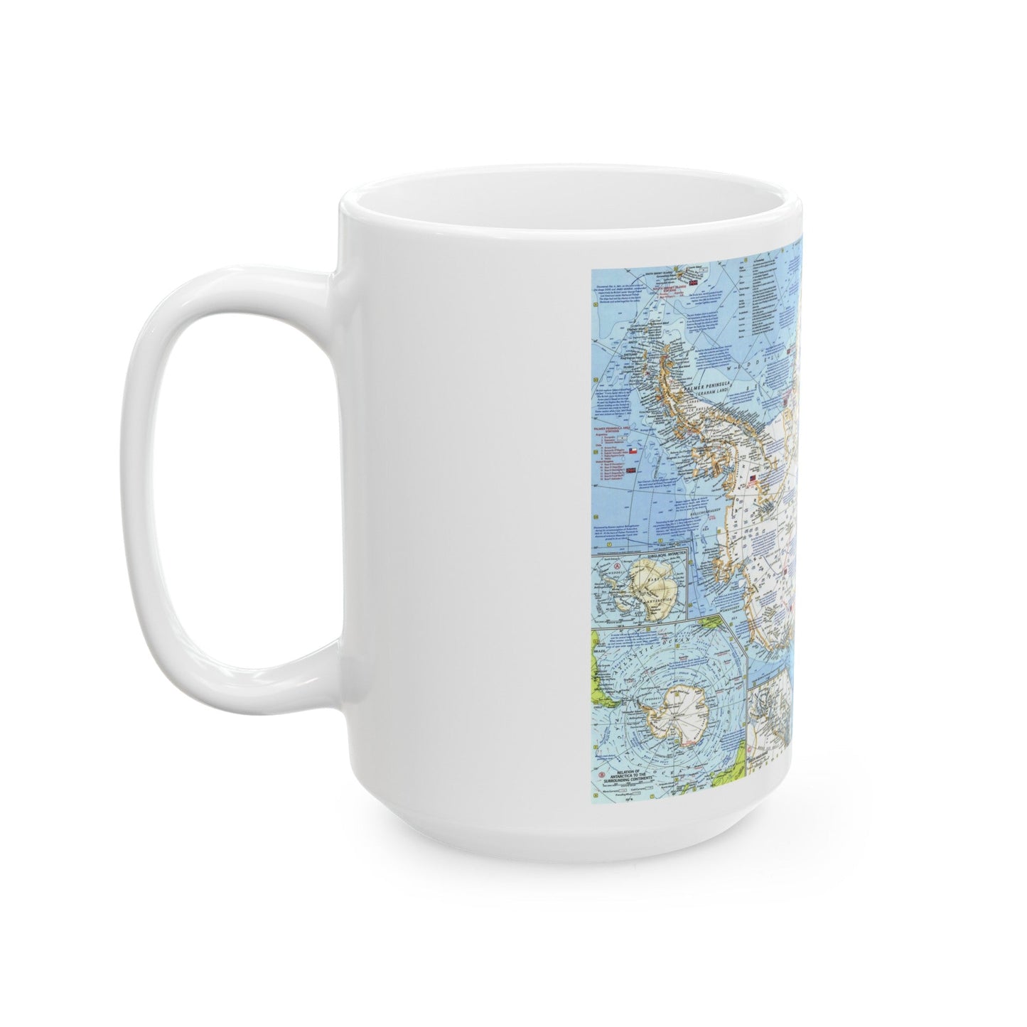 Antarctica (1963) (Map) White Coffee Mug-The Sticker Space