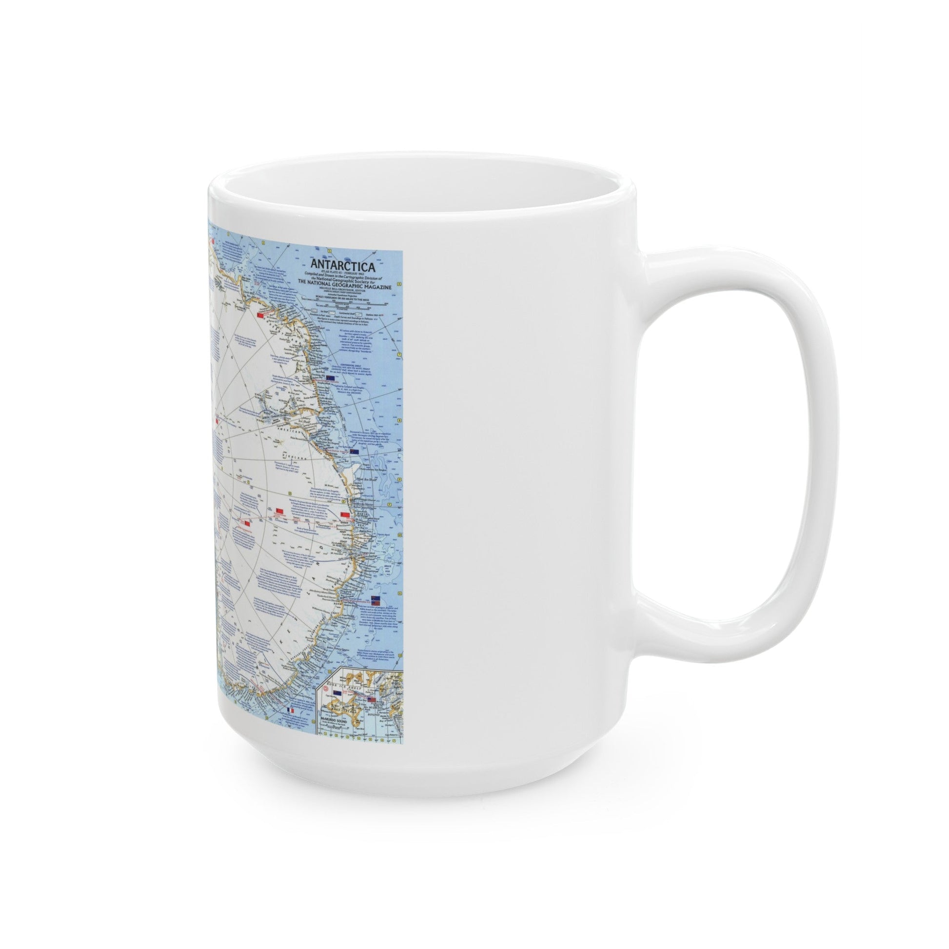 Antarctica (1963) (Map) White Coffee Mug-The Sticker Space