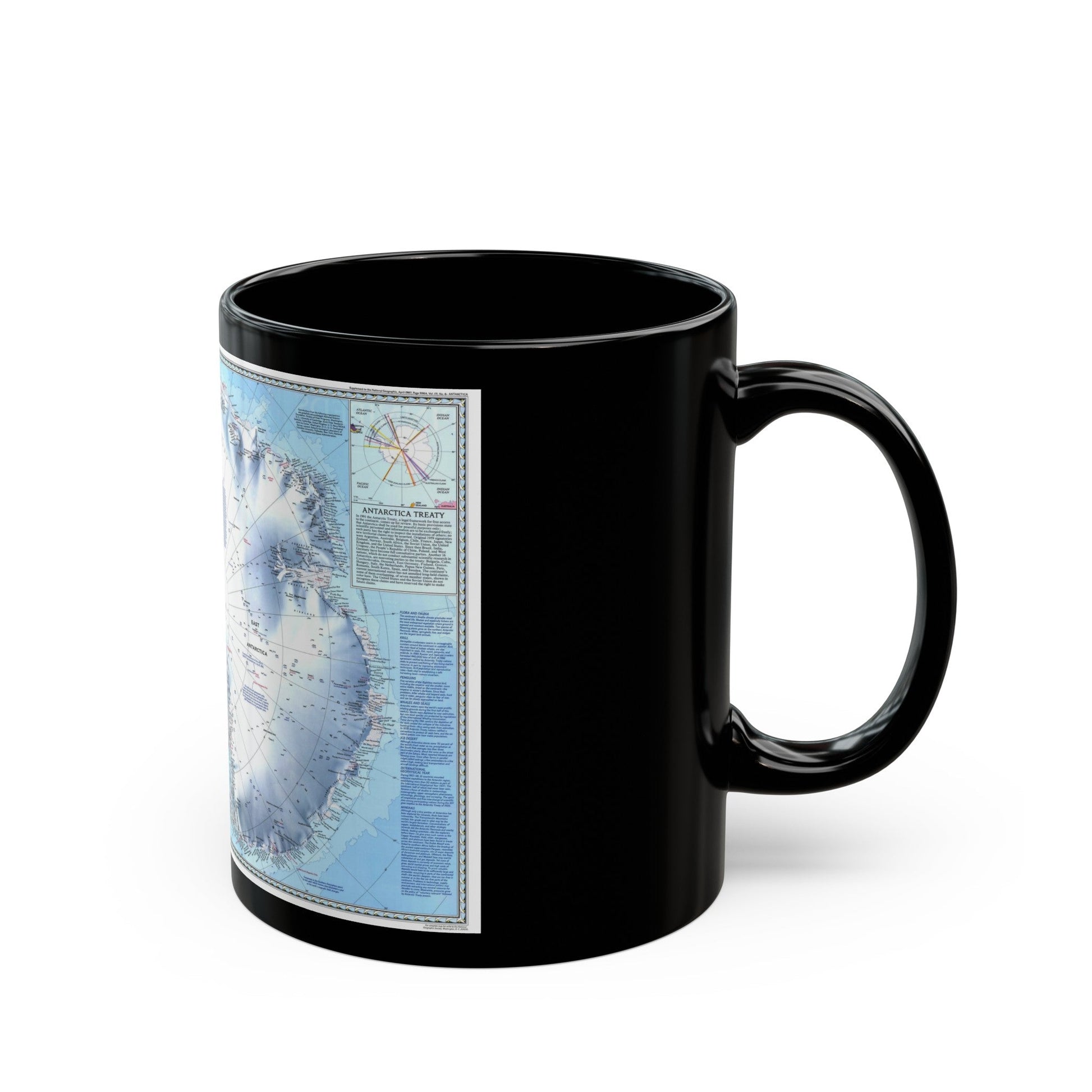 Antarctica (1987) (Map) Black Coffee Mug-The Sticker Space