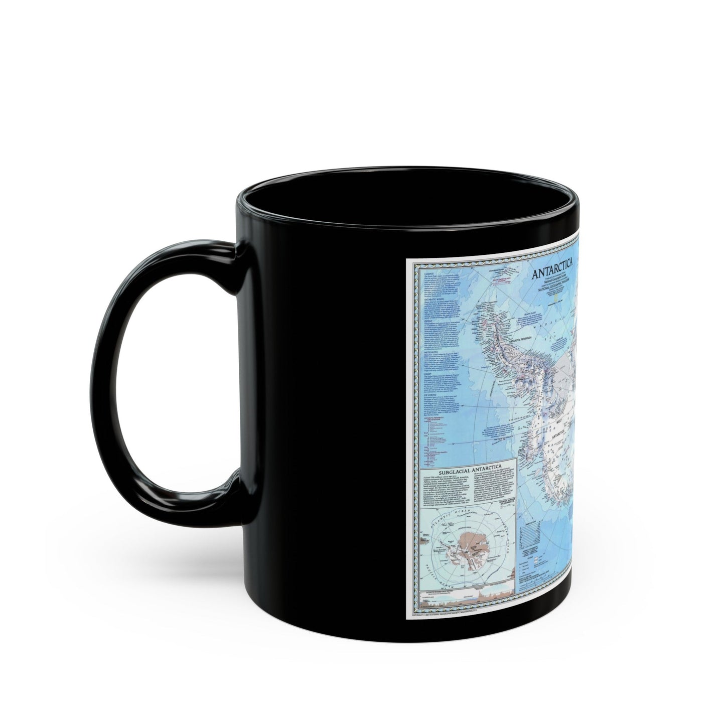 Antarctica (1987) (Map) Black Coffee Mug-The Sticker Space