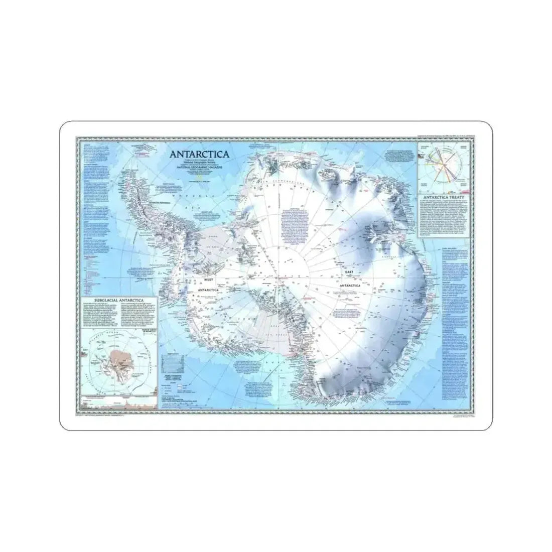 Antarctica (1987) (Map) STICKER Vinyl Kiss-Cut Decal 3 Inch White - The Sticker Space