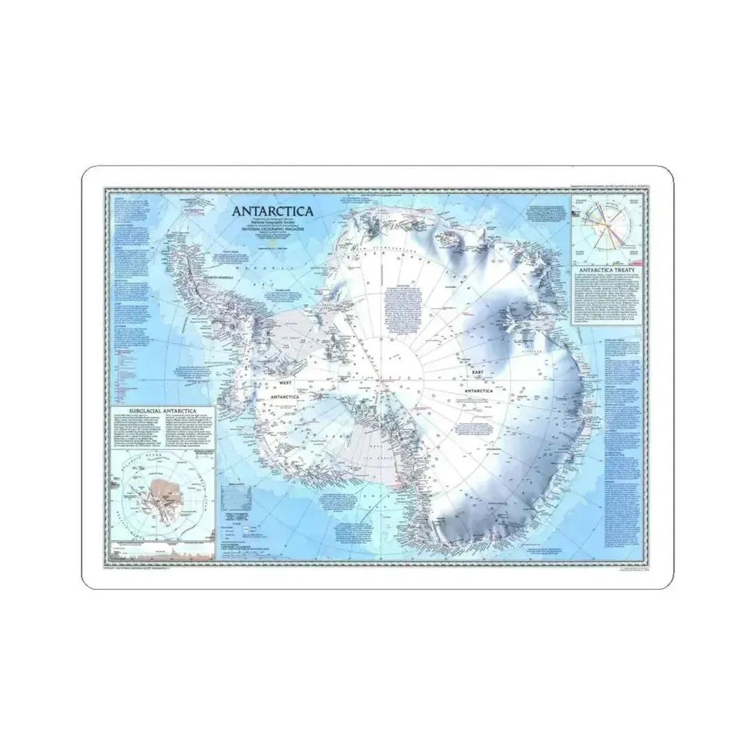 Antarctica (1987) (Map) STICKER Vinyl Kiss-Cut Decal 4 Inch White - The Sticker Space