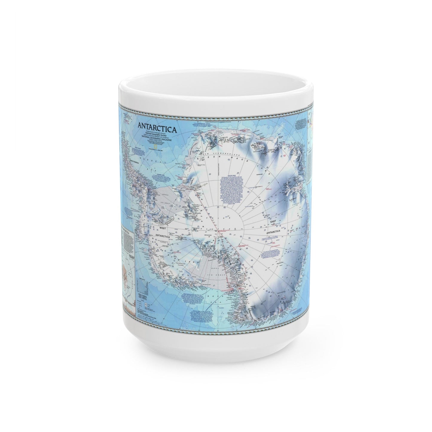 Antarctica (1987) (Map) White Coffee Mug-15oz-The Sticker Space