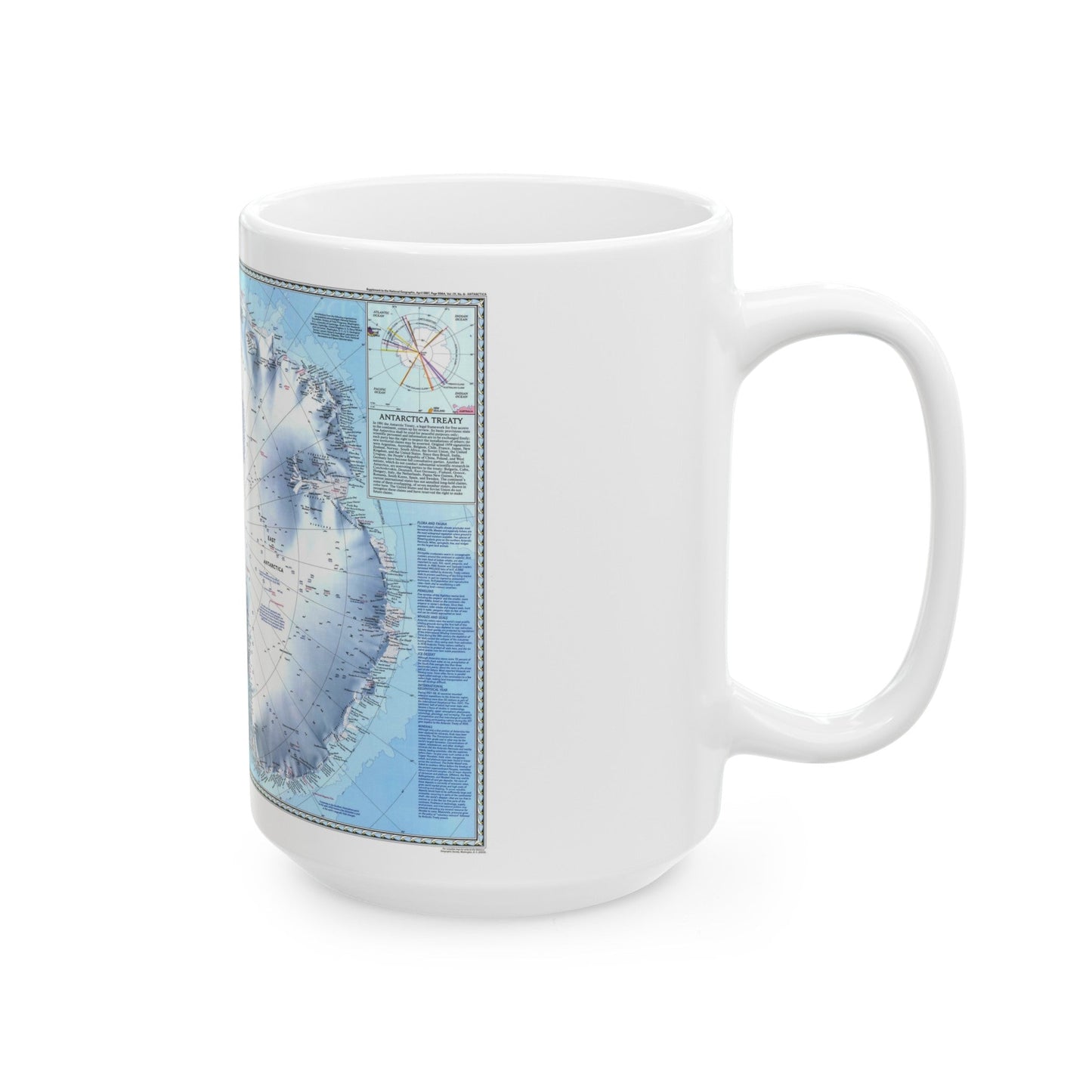 Antarctica (1987) (Map) White Coffee Mug-The Sticker Space