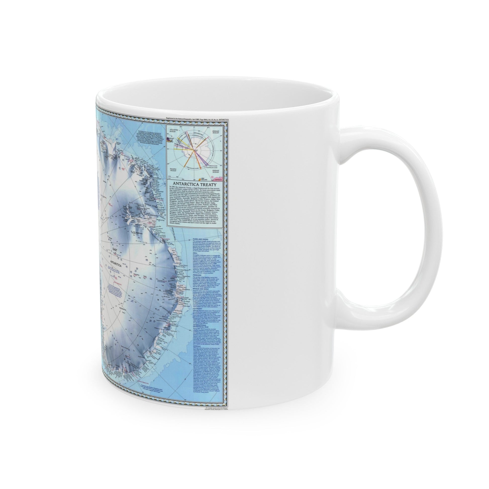 Antarctica (1987) (Map) White Coffee Mug-The Sticker Space