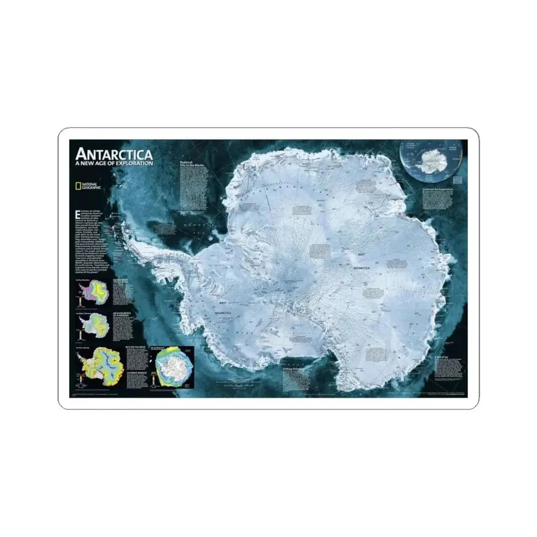 Antarctica (2002) (Map) STICKER Vinyl Kiss-Cut Decal 4 Inch White - The Sticker Space