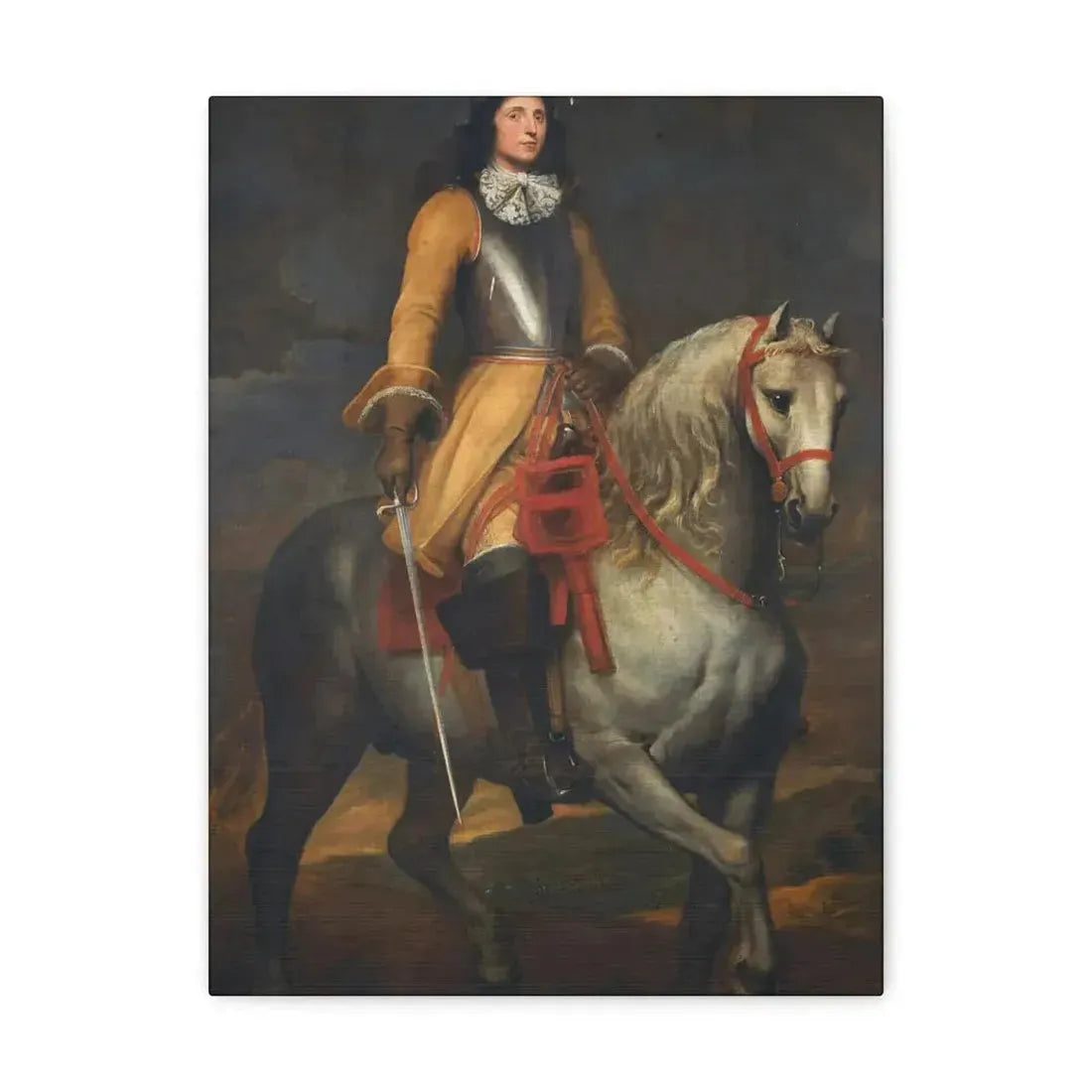 Anthony van Dyck (1599-1641) Equestrian portrait of a general of the Holy Roman Empire - Canvas Wall Art 12″ x 16″ 1.25" - The Sticker Space