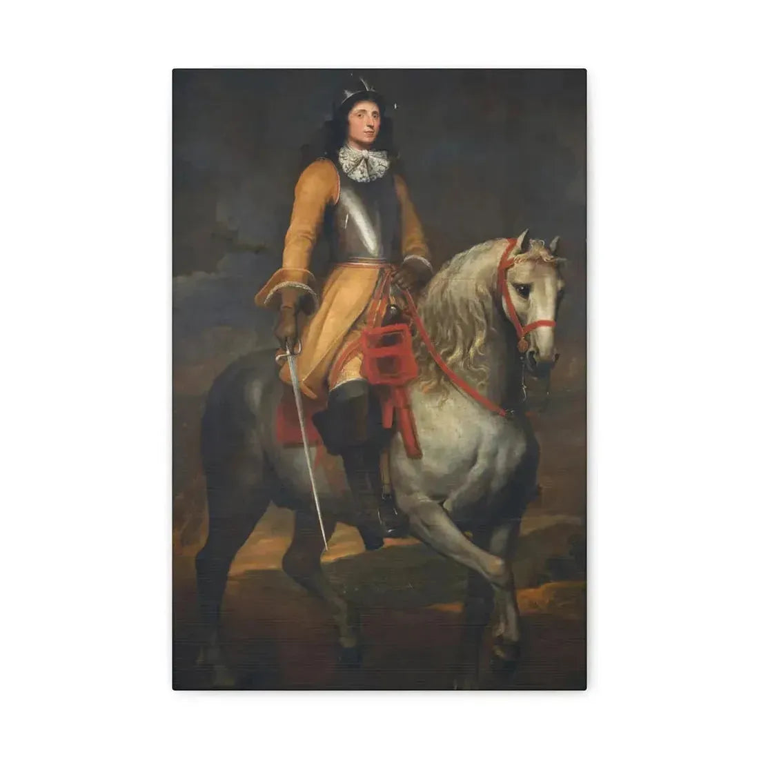 Anthony van Dyck (1599-1641) Equestrian portrait of a general of the Holy Roman Empire - Canvas Wall Art 12" x 18" 1.25" - The Sticker Space