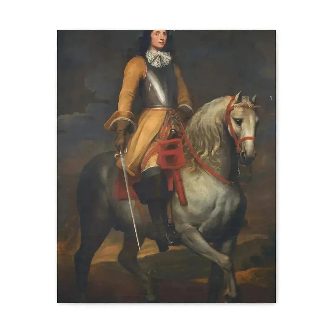 Anthony van Dyck (1599-1641) Equestrian portrait of a general of the Holy Roman Empire - Canvas Wall Art 16″ x 20″ 1.25" - The Sticker Space