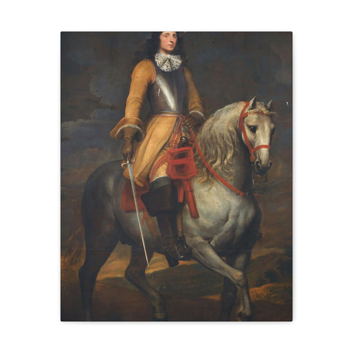 Anthony van Dyck (1599-1641) Equestrian portrait of a general of the Holy Roman Empire - Canvas Wall Art-16″ x 20″-The Sticker Space