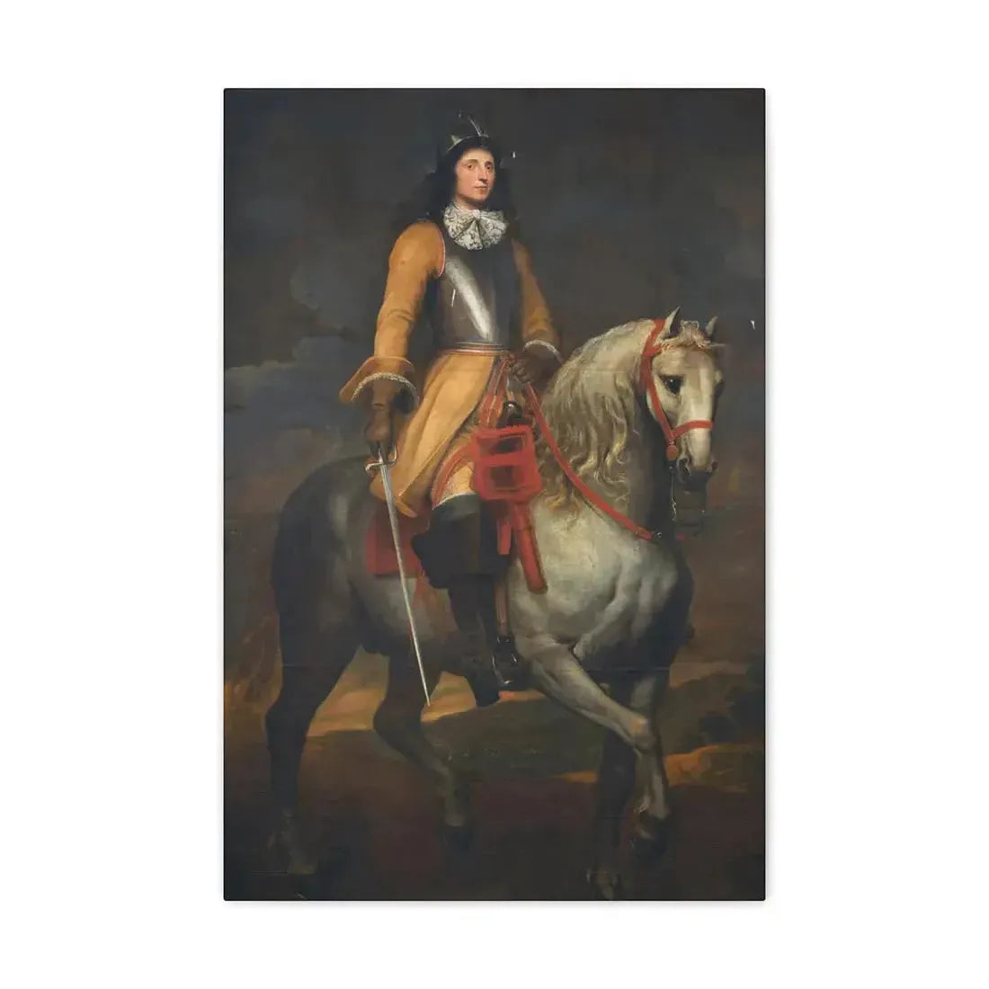 Anthony van Dyck (1599-1641) Equestrian portrait of a general of the Holy Roman Empire - Canvas Wall Art 16″ x 24″ 1.25" - The Sticker Space