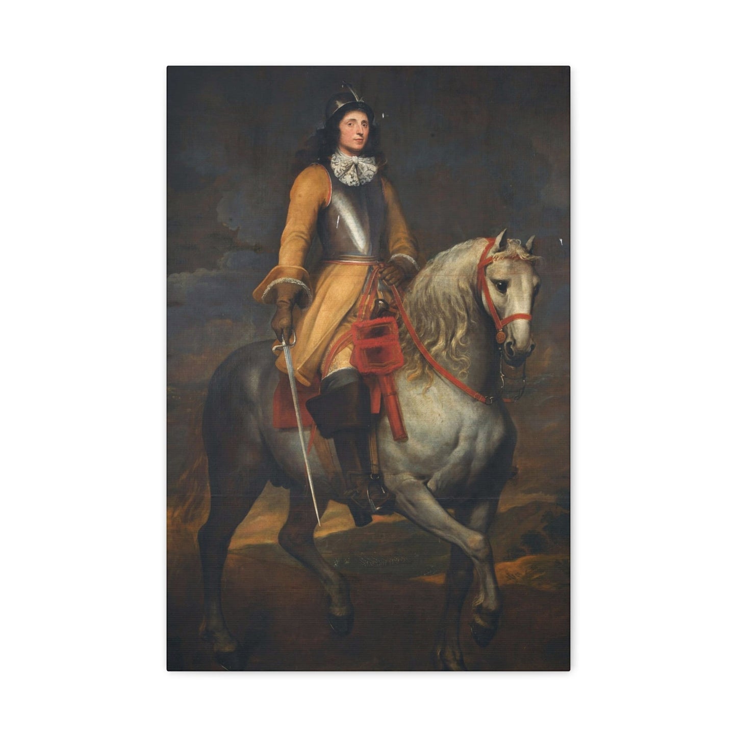 Anthony van Dyck (1599-1641) Equestrian portrait of a general of the Holy Roman Empire - Canvas Wall Art-16″ x 24″-The Sticker Space