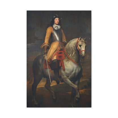 Anthony van Dyck (1599-1641) Equestrian portrait of a general of the Holy Roman Empire - Canvas Wall Art-16″ x 24″-The Sticker Space