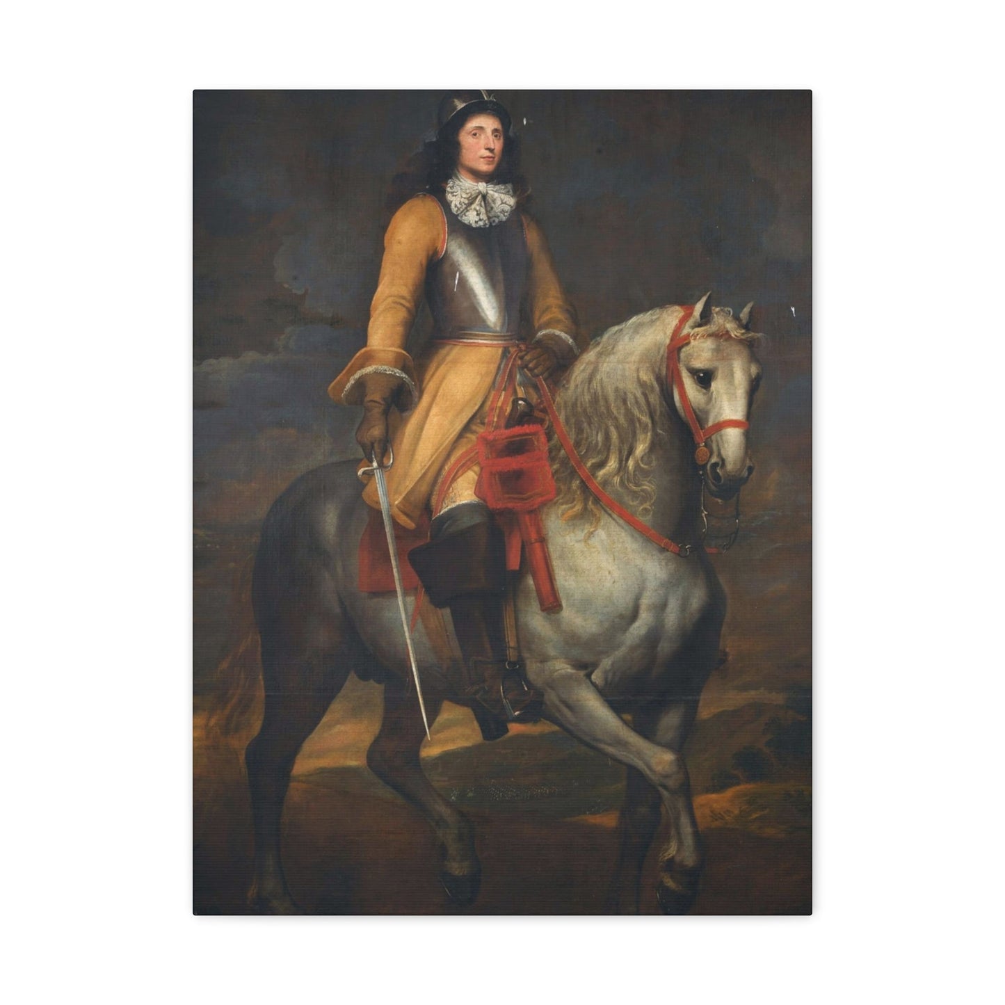 Anthony van Dyck (1599-1641) Equestrian portrait of a general of the Holy Roman Empire - Canvas Wall Art-18″ x 24″-The Sticker Space