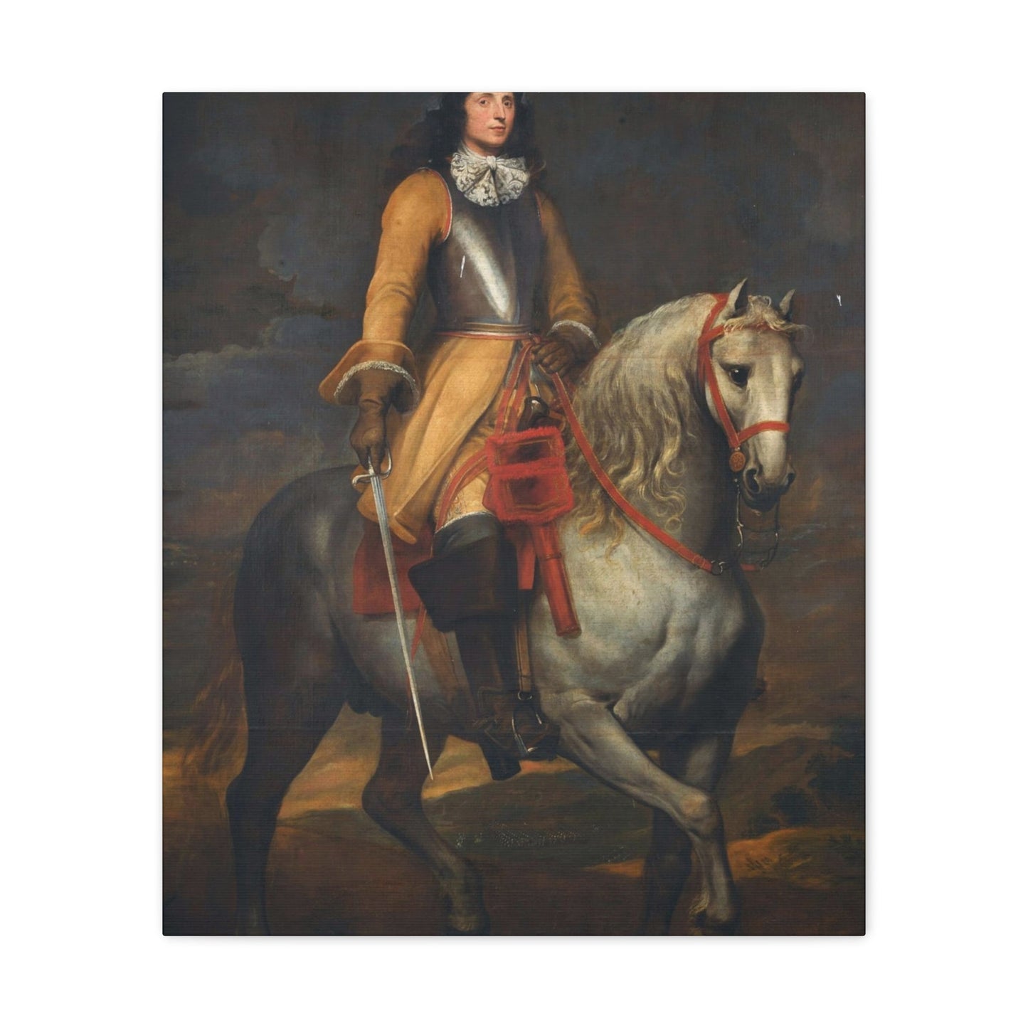 Anthony van Dyck (1599-1641) Equestrian portrait of a general of the Holy Roman Empire - Canvas Wall Art-20″ x 24″-The Sticker Space