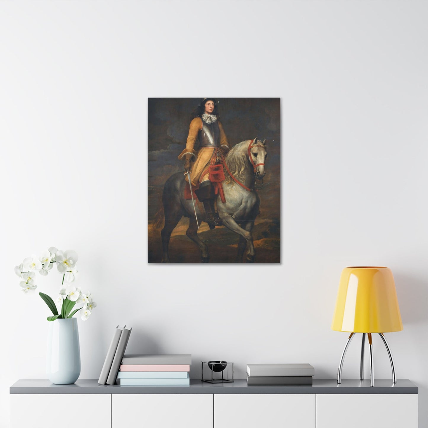 Anthony van Dyck (1599-1641) Equestrian portrait of a general of the Holy Roman Empire - Canvas Wall Art-The Sticker Space