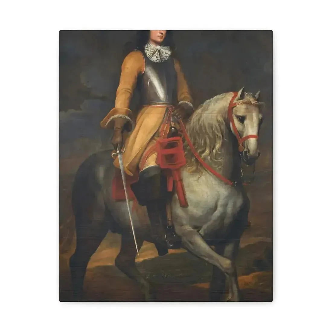 Anthony van Dyck (1599-1641) Equestrian portrait of a general of the Holy Roman Empire - Canvas Wall Art - The Sticker Space
