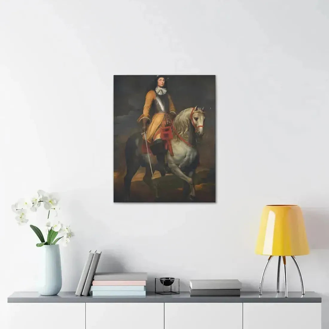 Anthony van Dyck (1599-1641) Equestrian portrait of a general of the Holy Roman Empire - Canvas Wall Art - The Sticker Space