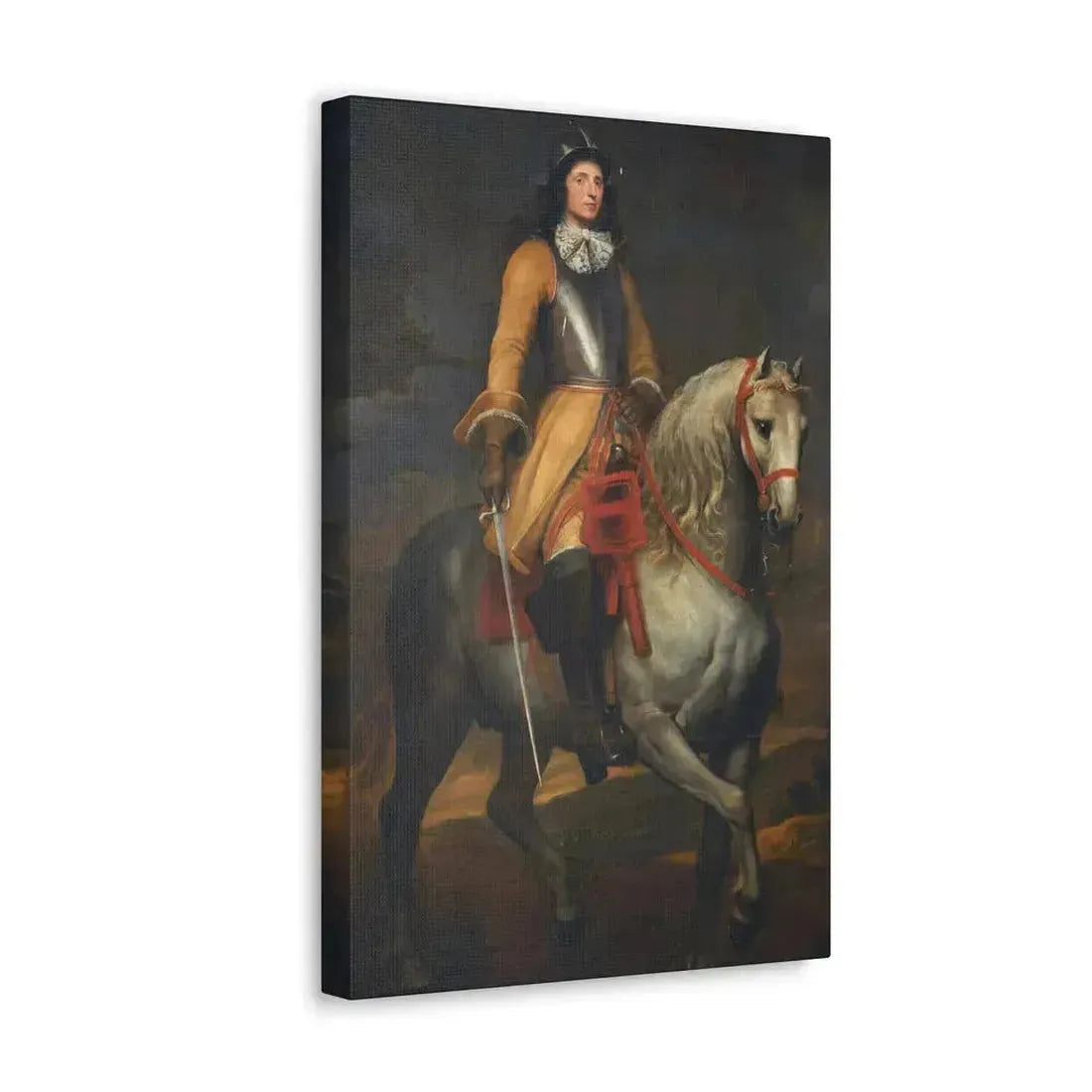 Anthony van Dyck (1599-1641) Equestrian portrait of a general of the Holy Roman Empire - Canvas Wall Art - The Sticker Space