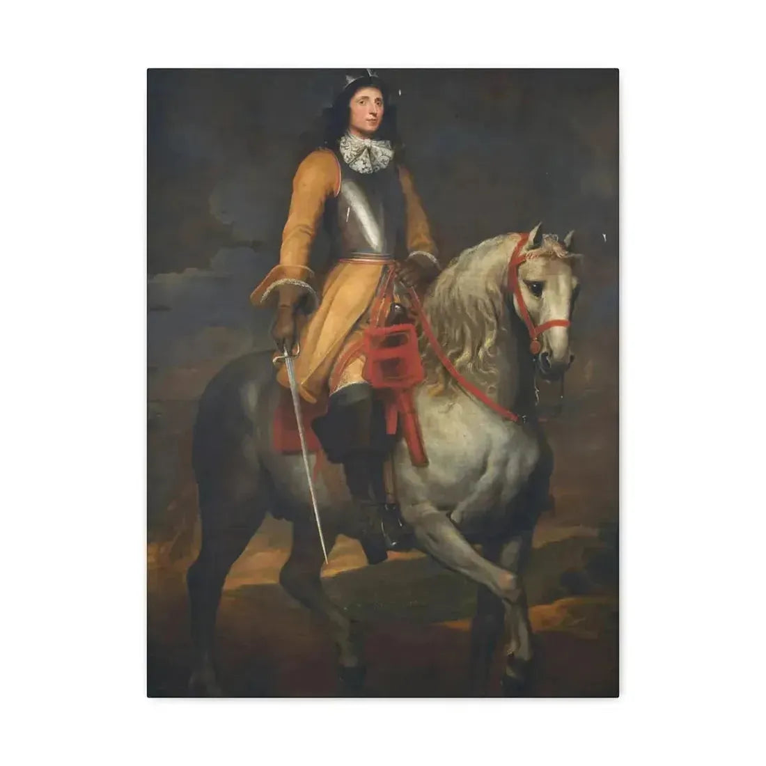 Anthony van Dyck (1599-1641) Equestrian portrait of a general of the Holy Roman Empire - Canvas Wall Art - The Sticker Space