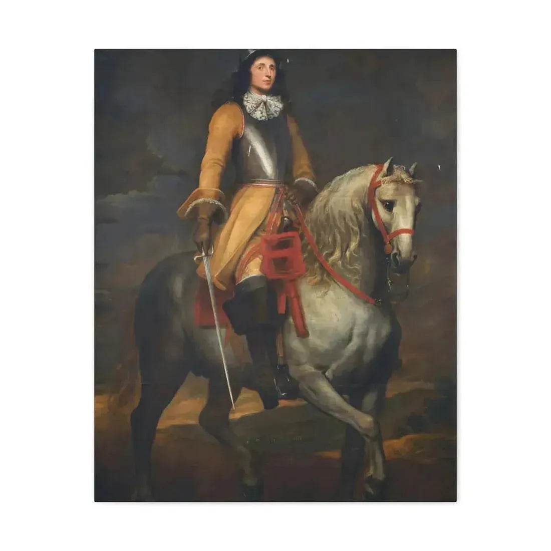 Anthony van Dyck (1599-1641) Equestrian portrait of a general of the Holy Roman Empire - Canvas Wall Art - The Sticker Space